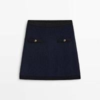 ราคา กระดุมใหม่สำหรับผู้หญิง2023ฤดูใบไม้ร่วง Massimo Dutti กระโปรงเสื้อโค้ทกันลมหวานขนาดเล็กเอวสูงมินิ (20118201230)