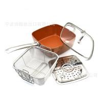 ราคา ชุดกระทะนอนสติ๊กเหลี่ยม พร้อมฝาแก้ว (16186630983)