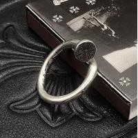 ราคา Chrome Heart pure silver high quality flat nail split ring for men and women band classic (19988706632)