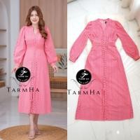 ราคา เดรสขาวงานบวช S 6XL Maxi Dress เดรสสีขาวแขนศอกเดรสขาวแขนยาวผ้าฉลุลาย งานป้าย Tarm Ha (21402151119)