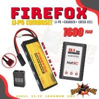 ราคา ชุดแบตลิโพ FireFox 11 1V 1600 mAh 20C Li po ที่ชาร์จ และตัวเช็คเซลล์ แบตลิโพ 3 เซลล์ (20691062680)