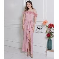 ราคา ชุดราตรียาวสีชมพู ทรงปาดไหล่ แต่งขนนก เหมาะสำหรับใส่เป็นชุดราตรี ชุดไปงานแต่งงาน ชุดเพื่อนเจ้าสาว ชุดไปงานเลี้ยงต่างๆ (19477518209)