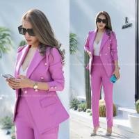 ราคา เซ็ทสูท2ชิ้นกระดุมทอง สวยหรู ดูแพง แพทเทริน์เป๊ะมากๆ คัตติ้งเนี๊ยบ (19847746571)