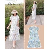 ราคา เดรสผ้าลูกไม้คอตตอนเนื้อนุ่มหนาอย่างดี เนื้อผ้าฉลุลายดอกไม้โทนสีฟ้าขาวสวยละมุน ปลายแขนและชายกระโปรงโชว์เชิงหยักโค้งตามลายลูกไม้งดงามที่สุดค่ะ (21401346425)