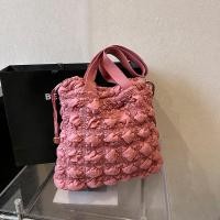ราคา กระเป๋าผู้หญิงจับจีบสไตล์เกาหลีแบบใหม่กระเป๋าทรงขนมจีบแฟชั่นออกแบบมีเชือกรูดกระเป๋าแบบหิ้วเนื้อนุ่มขนมพัฟกระเป๋าสะพายข้าง (21016132096)