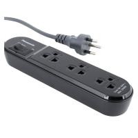 ราคา ปลั๊กไฟ สวิทช์ ปลั๊กสามตา POWER STRIP 3 OUTLET 3M BLACK PANASONIC รางปลั๊กไฟ 3 ช่อง 1 สวิตซ์ 3M ดำ PANASONIC (18104210567)