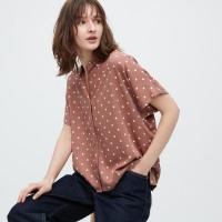 ราคา UNIQLO ของแท้ เสื้อเบลาส์แขนสั้น ผ้าเรยอน Size 2XL 3XL (20838891423)