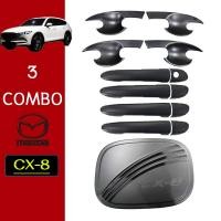 ราคา ชุดแต่ง Mazda Cx 8 เบ้าประตูมือจับ มีปุ่มระบุ ฝาถัง ดำด้าน ของแต่งCx8 (7184772838)