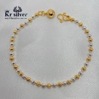 ราคา เงินแท้ 925 สร้อยข้อมือ เงินแท้ สองกษัตริย์ ขนาด 3 มิล ลายเม็ดจีบ ตัวเรือนเป็นเงินแท้ทั้งเส้น (17448675802)