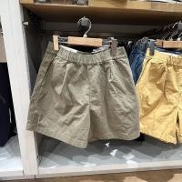 ราคา Uniqlo summer womens cotton and linen elastic waist shorts casual cotton A line loose drawstring straight pants 459523 (20591949420)