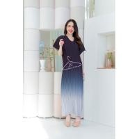 ราคา Jubbie Chrissie เดรสพลีทยาวแขนเลย คอวี พลีทอัดแน่นเกล็ดทวิส ผ้า 100D อก Freesize 34 50 นิ้ว ยาว 52 นิ้ว (21203681815)