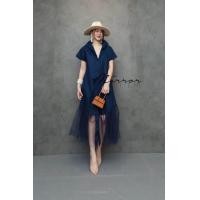 ราคา ป้าย Mirrorsister เดรสเชิ้ตทรงเรียบ แขนสั้นกระดุมผ่ายาว โดดเด่นที่ชายแต่งระบายด้วยผ้ามุ้ง ใส่ออกมาน่ารัก (19494324292)