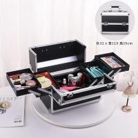 ราคา กล่องใส่เครื่องสำอางอลูมิเนียมสำหรับช่างแต่งหน้ามืออาชีพกล่องเครื่องมือสำหรับผู้หญิงสักลายสำหรับร้านทำผมเสริมสวยกระเป๋าเครื่องสำอางแบบพกพาสะดวก (20714794514)