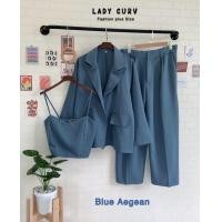 ราคา ชุดสูท 3 ชิ้น เสื้อคลุม สายเดี่ยว กางเกงขายาว ชุดทำงานสาวอวบ งานเซ็ตบิ๊กไซต์ (20648550065)