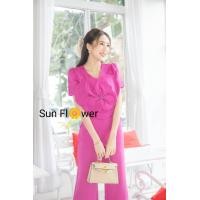 ราคา ป้าย Sun flower เซท 2 ชิ้นเสื้อแต่งดอก 3D บนอกเสื้อมาพร้อมกางเกงขายาวทรงกระบิกใส่สวยผ้าเนื้อดี (21298392904)