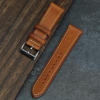 ราคา สายนาฬิกาหนังแท้หนาพิเศษทำด้วยมือสายนาฬิกาวินเทจ18 19 20 22มม เหมาะกับ Seiko Submariner ผู้ชายสีเขียวน้ำตาลส้ม (18115939004)