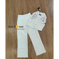 ราคา Sunflower S 3XL ชุดเซ็ทเสื้อแขนกุด คอปกปักดอก แมทช์กับกางเกงขายาวทรงสวย ผ้าทอลาย แพทเทินสวยมากค่ะ N022 N023 (21402113134)