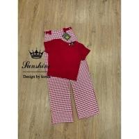 ราคา ป้าย Lady Sunshine S 3XL งานเซ็ต 2 ชิ้น เสื้อแขนสั้น กางเกงขายาวลายชิโนริ N189 N190 (21426775361)