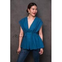 ราคา ป้าย Mirrorsister 20214 4 เสื้อคอวี ดีไซน์สวยใส่ง่าย เหมาะกับสาวทุกสไตล์ ดีเทลเสื้อเก๋ คอวีไขว้อกแต่งจับจีบช่วงบน (12640093936)