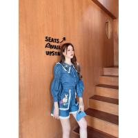 ราคา ป้าย BRT เซท 2 ชิ้นเสื้อยีนส์แขนยาวมาพร้อมกับกางเกงขาสั้นงานปักสวยๆ (20965031850)