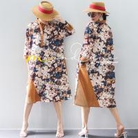 ราคา 3529 MondLune ชุดเดรสคอจีน กระดุมโปโลหน้า แขนศอก แต่งผ้าพื้นหน้า หลัง ผ้าคอตต้อนเกาหลี ลายดอก ผ้าดี นิ่ม ใส่สบาย (19943873768)