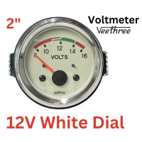 ราคา เกจ์วัดโวลท์ 12V 24V หน้าปัด 52mm 2นิ้ว Veethree (19160456559)