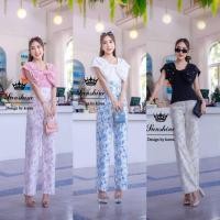 ราคา เซต2ชิ้นขายาวลายดอก เสื้อแขนสั้นโบว์ใหญ่ งานป้ายlady Sunshine (21417911882)