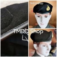 ราคา V02 หมวก เบเร่ต์ สีดำ หมวกเบเร่ต์จัดทรง ทรงสวย ราคาถูก ขอบหนังเทียม PU (9754070031)