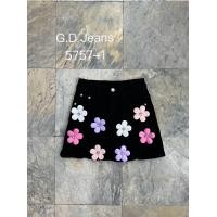 ราคา cha nee shop กระโปรงกางเกงยีนส์ขาสั้นผ้ายืด แต่งดอกไม้ หลายสีแบบเก๋ๆ (19684741686)