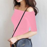 ราคา เสื้อยืดคอปาดแขนยาวปานกลางสีดำเสื้อเปิดไหล่เซ็กซี่ใส่ช่วงฤดูร้อนสำหรับผู้หญิงแบบใหม่แฟชั่นสำหรับต้นฤดูใบไม้ร่วงปาดไหล่ไหปลาร้าแขนห้าส่วน (15870001090)