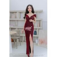 ราคา ชุดเดรสยาว ผ้ากากเพชรเป็นยืด (21335833271)