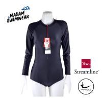 ราคา Size SMLXL ชุดว่ายน้ำ BSC Streamline แขนยาว ขาสั้น สีดำ (20221847649)