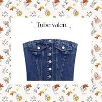 ราคา SueaCrop bkk Denim Tube Top เกาะอกยีนส์ Y2k น่ารักมากๆ เสื้อยีนส์ ชุดเกาะอก ชุดไปคาเฟ่ (20914009560)