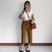 ราคา 7Boyy trousers กางเกง5ส่วนเอวสูง กางเกงทรงบอย กางเกงทำงาน กางเกงขายาวยูนิโคล uniqlo กางเกงห้าส่วนสีพื้นสไตล์เกาหลี (19457194560)