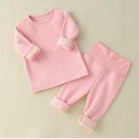 ราคา เซ็ต2ชิ้น ชุดลองจอนเด็ก fleece ผ้าฟลีซ บุขนด้านใน เสื้อกันหนาวเด็ก กางเกงกันหนาวเด็ก (16767795959)