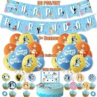 ราคา Hot Cartoon Blue Blueyes Theme Birthday Party Decorations Kids Disposable Tableware Set Baby Shower Blue Party Decor Supplies (19767971390)