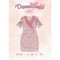ราคา S XL 1023 งานป้าย Dress World ชุดเดรสสั้น ทรงสูท ลายดอก เรียบหรู ดีเทลเก๋ (19229762005)