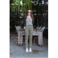 ราคา กางเกงยีนส์ทรงบอยขากระบอกเล็ก สีเขียวขี้ม้า ผ้ายืดทรงสวยใส่สบาย (21103761795)