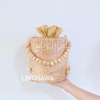 ราคา กระเป๋าสานทรงกระบอก ลายสานสวย ทรงถัง (20622668932)