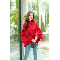 ราคา เสื้อเชิ้ตคอจีนกระดุมหน้าแขนยาวระบายชั้น อกได้ถึง50 สาวอวบใส่ได้ (21325857638)