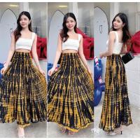 ราคา กระโปรง มัดย้อม ผ้าต่อ 6 ชั้น ผ้าสี สีสวย พร้อมส่ง (21307494803)