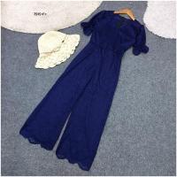 ราคา Jumpsuit ชุดจั้มสูทขายาว งานผ้าลูกไม้เนื้อดี มีซับในช่วงกางเกง มีซิปหลัง ใส่ทำบุญ (18224492522)