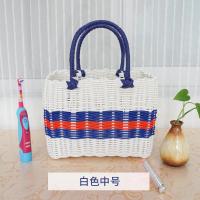 ราคา ตะกร้าช้อปปิ้งสานแฮนด์เมดตะกร้าใส่ผักสำหรับอาบน้ำตะกร้าใส่ของสำหรับสัตว์เลี้ยงตะกร้าใส่ของสำหรับอาบน้ำตะกร้าใส่ของในห้องน้ำตะกร้าพลาสติกแบบหิ้ว (20694877005)
