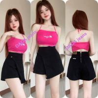 ราคา กางเกงกระโปรงยีนส์เอวสูงป้ายหน้าผ้ายืด (20013169563)