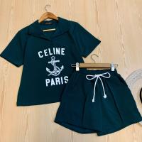 ราคา clo ชุดเซทเสื้อคอปกแขนสั้นลายสมอมาพร้อมกางเกงขาสั้น ผ้ามูลเวฟนิ่มใส่สบาย (21370789974)