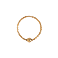 ราคา แหวนลูกปัดนำโชคทองคำ18K สำหรับผู้หญิงห่วงโซ่ถักเชือกออกแบบเฉพาะสำหรับคนส่วนน้อยแหวนสวมนิ้วชี้ดูแพงเหล็กไทเทเนียมสีไม่ตกแบบบาง (14765870270)