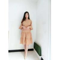 ราคา B47 เดรสสาวอวบ ผ้ายืดวูลพีชไม่ยืด เนื้อผ้าบางเบาใส่สบาย อกป้ายแหวกจริง แขนกระดิ่ง ชายระบายย้วย (6174680134)
