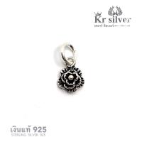 ราคา เงินแท้ 925 จี้เงินแท้ ดอกกุหลาบรมดำ จี้จิ๋ว งานมินิมอล (7671431156)