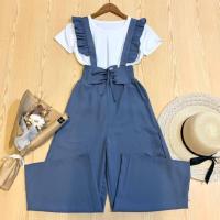 ราคา เซท2ชิ้น เอี๊ยมกางเกงขายาว เสื้อยืดแขนสั้น (15565749362)