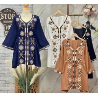 ราคา มินิเดรส ผ้าสปันปัก อก45ยาว32นิ้ว เนื้อผ้านิ่ม ใส่สบายไม่ร้อน ขายปลีกและขายส่ง (21401052406)
